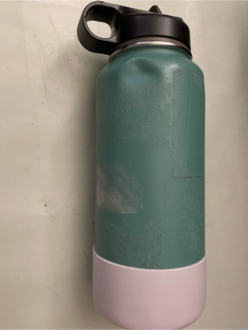 Hydro Flask Teal Bottle with Light Pink Base and Black Lid - Picture 5 of 7